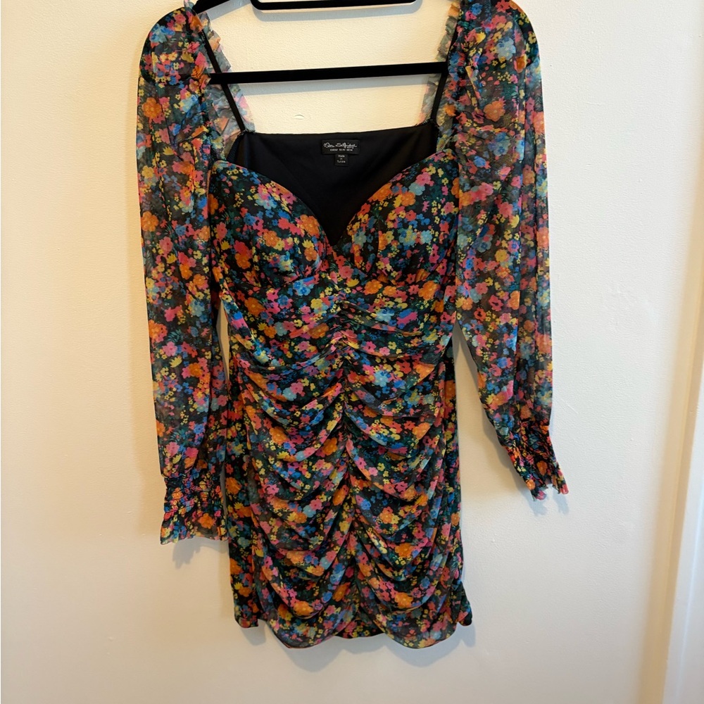 Miss Selfridge Multicolor Floral Long Sleeve Dress